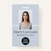 Photo personnalisée de l'employé, Code-barres, Log