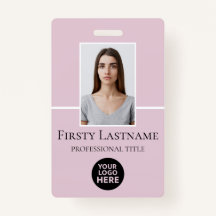 Photo personnalisée de l'employé, Code-barres, Log