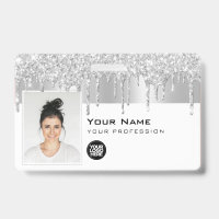 Photo personnalisée de l'employé, code-barres, log