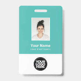Badge Photo personnalisée de l'employé, code Qr, logo, n