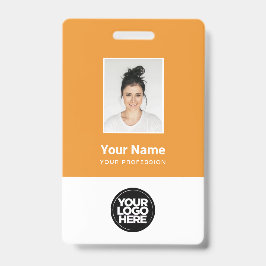 Badge Photo personnalisée de l'employé, code Qr, logo, n
