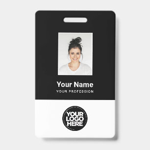 Badge Photo personnalisée de l'employé, code Qr, logo, n