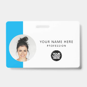 Badge Photo personnalisée de l'employé, code QR, logo, n