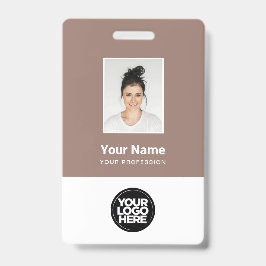 Badge Photo personnalisée de l'employé, code Qr, logo, n