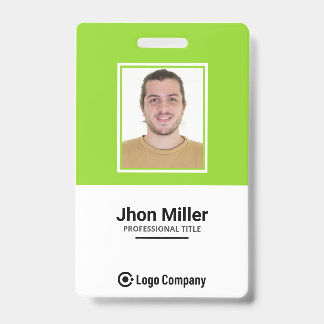 Badge Photo personnalisée de l'employé, logo, code à bar