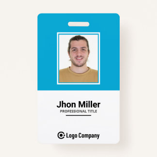Badge Photo personnalisée de l'employé, logo, code à bar