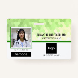 Badge Photo professionnelle Médicale et logo vert