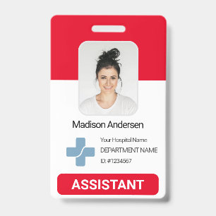 Badge Photo Qr BarCode de l'employé de l'hôpital personn