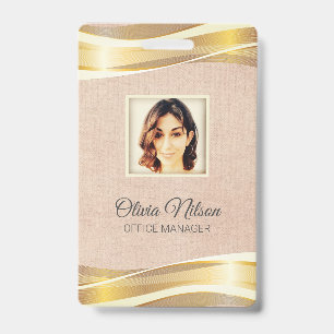 Badge Photo sur fond de brouillard rose