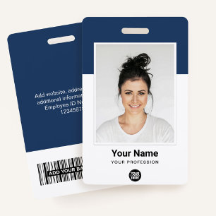 Badge Photo volumineuse de l'employé personnalisé, Code-
