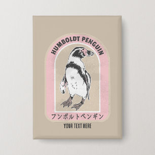 Badge Pingouin de Humbolt écriture japonaise