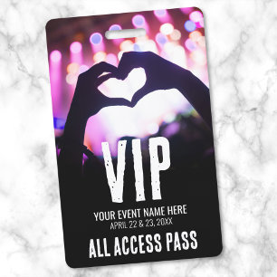 Badge Pink Black All Access Event VIP