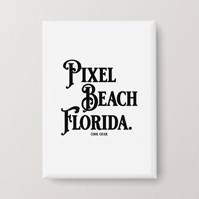 Badge Pixel Beach Floride Bouton (Recto)