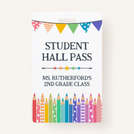 Badge Plaisir Crayons colorés Passe-Hall étudiant