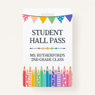 Badge Plaisir Crayons colorés Passe-Hall étudiant
