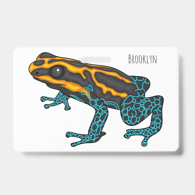 Badge Poison dart frog cartoon illustration  (Avant)