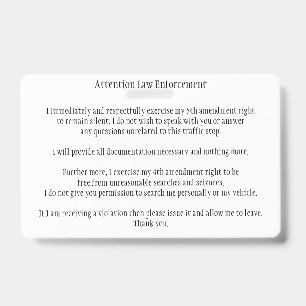 Badge Police Traffic Stop Connaissez votre carte de droi