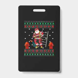 Badge Polo de Noël laid de pompier pour garçons et fille