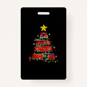 Badge Pompier Camion Arbre de Noël Hommes Femmes