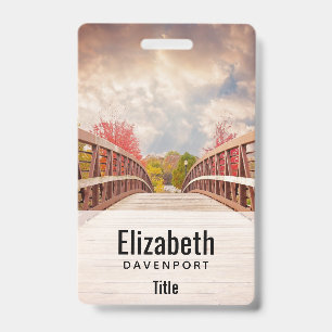 Badge Pont rustique en bois dans le pays