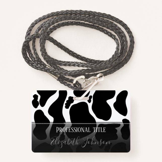 Badge Pots de vache noir simple Animal (Devant avec lanière)