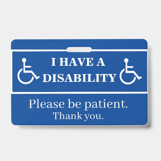 Badge pour handicap bleu (Front)