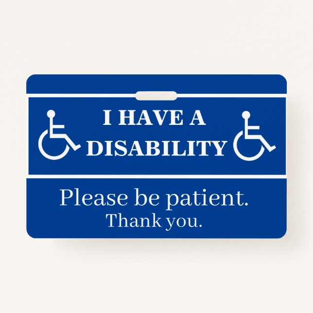Badge pour handicap bleu (Dos)