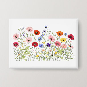 Badge Prairie de fleurs sauvages avec des floraisons aqu
