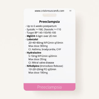 Badge Prééclampsie et hémorragie post-partum/néonatale