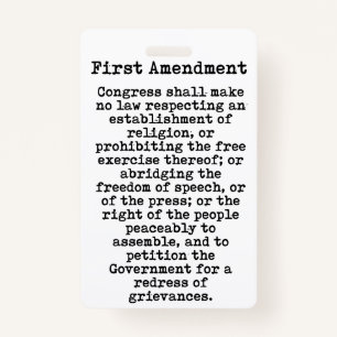 Badge Premier amendement-Constitution des États-Unis