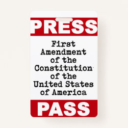 Badge Premier amendement Presse Pass