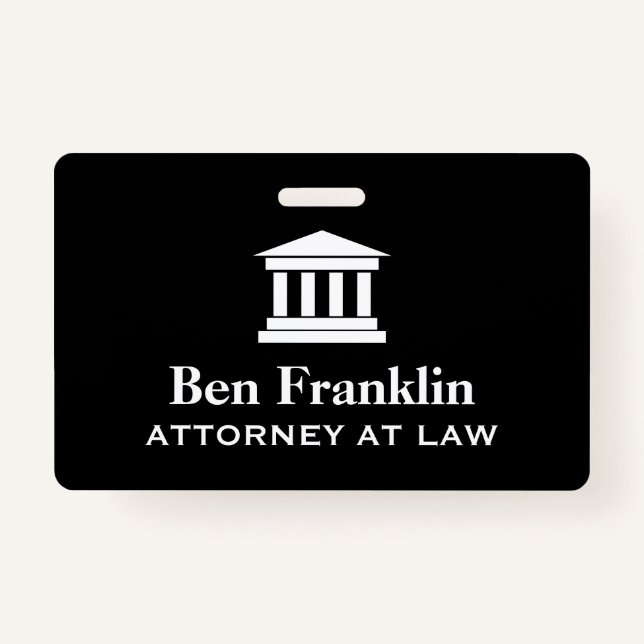 Badge Procureur de la loi nom du tribunal personnalisé (Devant)