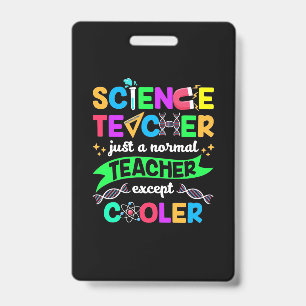 Badge Prof de science cool