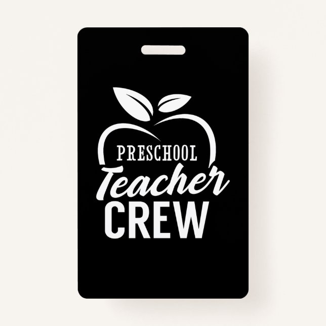 Badge Professeur Cadeaux | Équipe d'enseignants préscola (Devant)