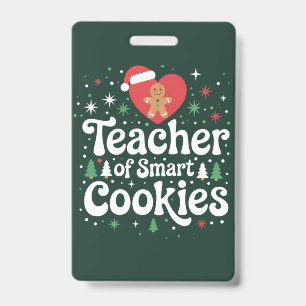 Badge Professeur de Noël de biscuits intelligents 