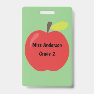 Badge Professeur de pomme rouge Personnaliser la salle d