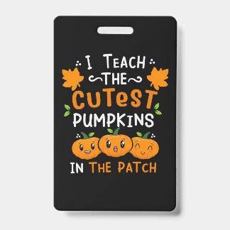 Badge Professeur Halloween Plus Mignons Citrouilles Anni