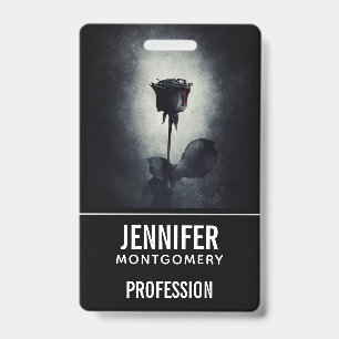 Badge Profession Macabre de Rose Noire Gothique qui dégo