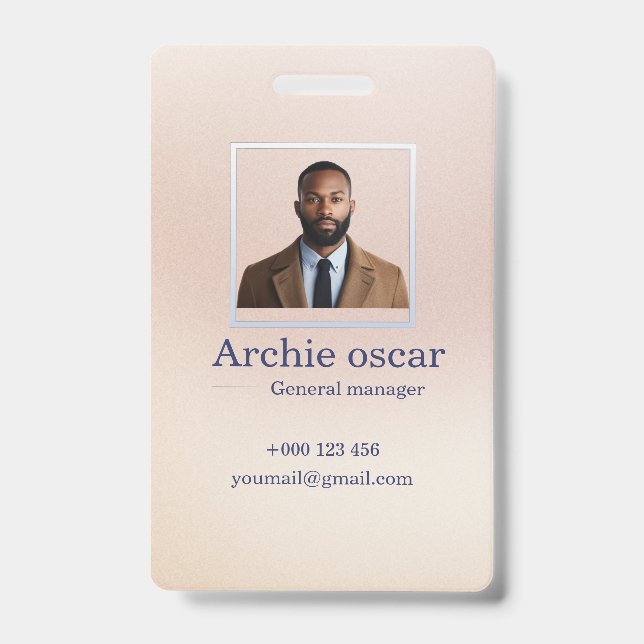 Badge Professional Corporate Executive Photo Business (Front)
