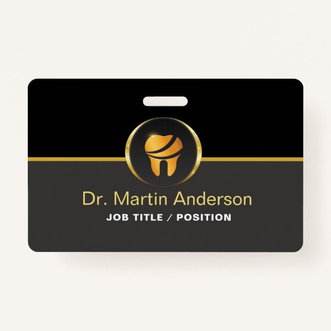 Badge  Professional Dental Clinic Gold Tooth Logo (Devant)