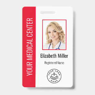 Badge Professionnel de la santé Photo et texte personnal