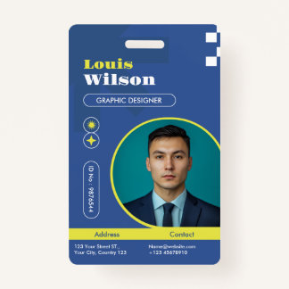 Badge Professionnel Personnalisable Nom et Code-barres P