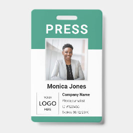 Badge professionnel photo du logo de la presse