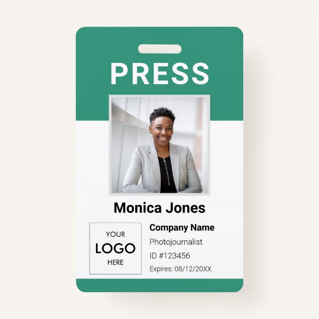 Badge professionnel photo du logo de la presse (Devant)