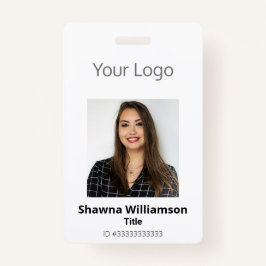 Badge Professionnel Votre logo - Code de barre photo bla