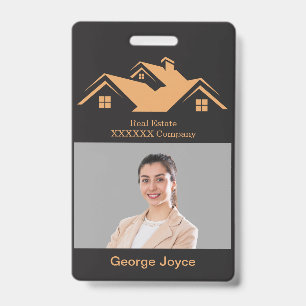 Badge promotionnel noir et or pour l'immobilier