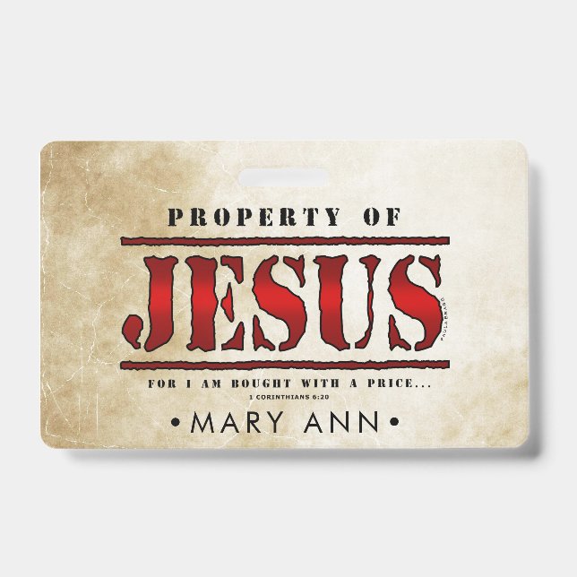Badge Propriété de Jésus (Avant)