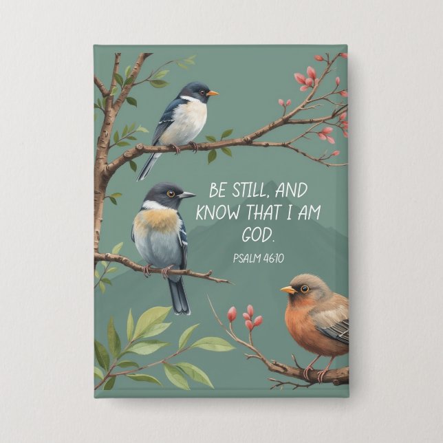 Badge Psaume 46:10 Bible chrétienne Verse Image (Recto)