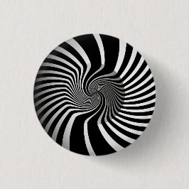 Badge - Psychedelic Art Swirl B/W