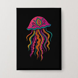 Badge Psychedelic Jellyfish Button – Ocean Vibes